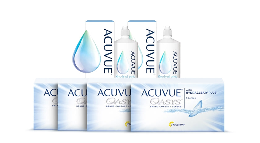 4 Kutu Acuvue Oasys + 2 Adet Acuvue RevitaLens Solüsyon 360 ml